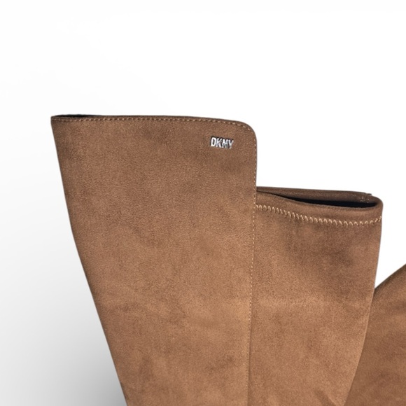 DKNY Cilli Boot Over the Knee / Pecan Brown Vegan Suede Partial Zipper Size 9 - Picture 11 of 17